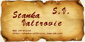 Stanka Valtrović vizit kartica